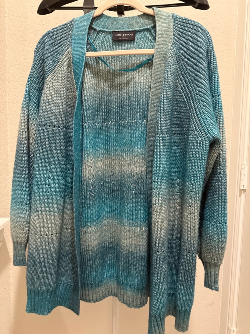 Lane Bryant Teal Ombre Open-Front Cardigan